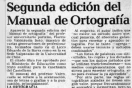 Segunda edición del "Manual de ortografía"  [artículo].