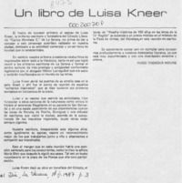 Un libro de Luisa Kneer  [artículo] Hugo Thénoux Moure.