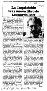 La Inquisición tras nuevo libro de Leonardo Boff  [artículo] Alasei.