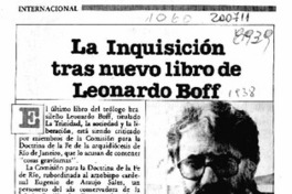 La Inquisición tras nuevo libro de Leonardo Boff  [artículo] Alasei.