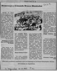 Homenaje a Armando Braun Menéndez  [artículo].