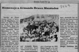 Homenaje a Armando Braun Menéndez  [artículo].