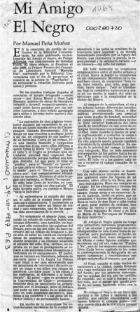 Mi amigo el negro  [artículo]Manuel Peña Muñoz.