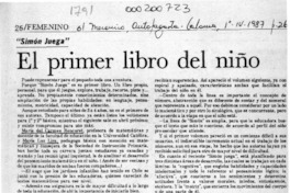 Ahora Simón juega  [artículo] Carmen Ortúzar.