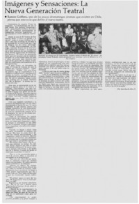 Imágenes y sensaciones, la nueva generación teatral