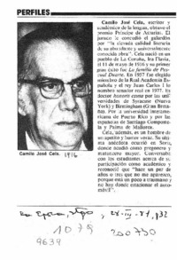 Camilo José Cela --  [artículo].