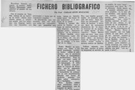 Fichero bibliográfico  [artículo] Carlos René Ibacache.