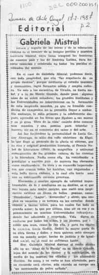Gabriela Mistral  [artículo].
