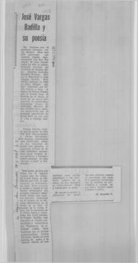 José Vargas Badilla y su poesía