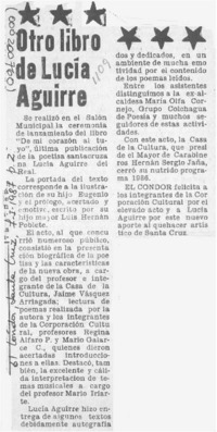 Otro libro de Lucía Aguirre  [artículo].