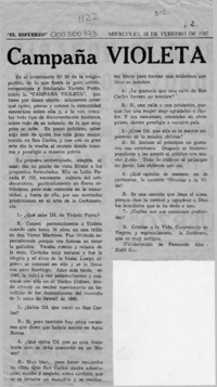 "Campaña Violeta"  [artículo] Fernando Abu-Kalil S.