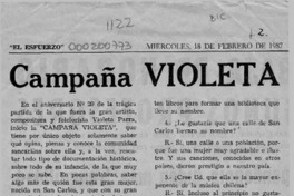 "Campaña Violeta"  [artículo] Fernando Abu-Kalil S.