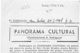 Panorama cultural  [artículo] B. Rodríguez.