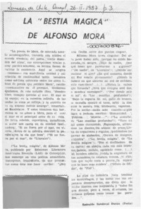 "La bestia mágica" de Alfonso Mora