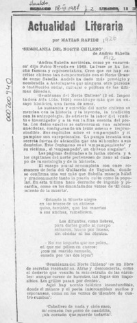 "Semblanza del Norte chileno"  [artículo] Matías Rafide.