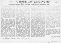 "Toque de difuntos"  [artículo] Luis Agoni Molina.