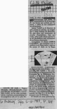 Gente de bar  [artículo] Edith Phillips.