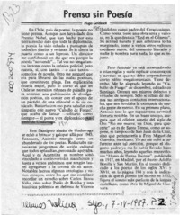 Prensa sin poesía  [artículo] Hugo Goldsack.