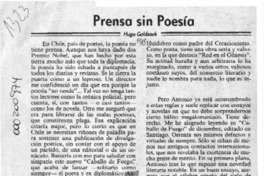 Prensa sin poesía  [artículo] Hugo Goldsack.