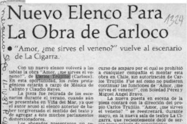 Nuevo elenco para la obra de Carloco  [artículo].