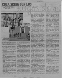 Cosa seria son los juegos de niños  [artículo] Gloria Pérez Compagnon.