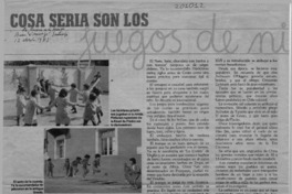 Cosa seria son los juegos de niños  [artículo] Gloria Pérez Compagnon.
