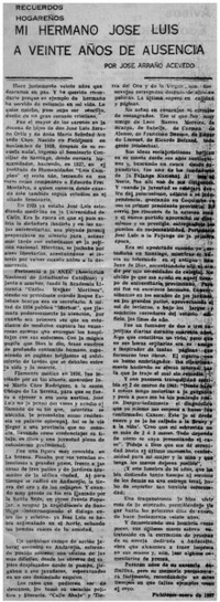 Mi hermano José Luis a veinte años de ausencia