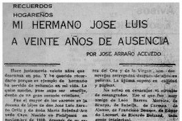 Mi hermano José Luis a veinte años de ausencia