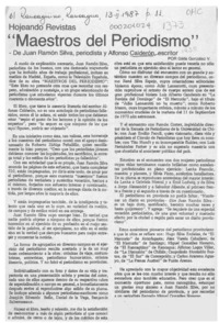 "Maestros del periodismo"  [artículo] Gilda González V.