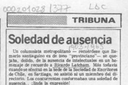 Soledad de ausencia  [artículo] El tío José Salinas.