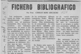 Fichero bibliográfico  [artículo] Carlos René Ibacache.