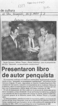 Presentaron libro de autor penquista  [artículo].