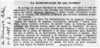 "La domesticación de los pájaros"  [artículo] Abelardo Troy.
