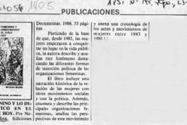 Lo femenino y lo democrático en el Chile de hoy  [artículo].