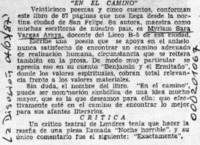 "En el camino"  [artículo] Abelardo Troy.