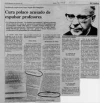 Cura polaco acusado de expulsar profesores  [artículo].