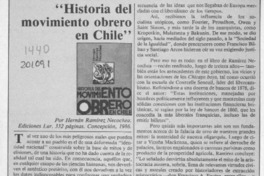 "Historia del movimiento obrero en Chile"  [artículo] Jaime Valdivieso.