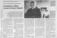 Los buenos y sabios versos de Lázaro Salgado  [artículo] Verónica Waissbluth.