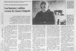 Los buenos y sabios versos de Lázaro Salgado  [artículo] Verónica Waissbluth.