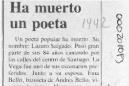 Ha muerto un poeta  [artículo].