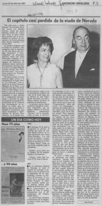 El capítulo casi perdido de la viuda de Neruda