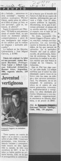 Juventud vertiginosa  [artículo].