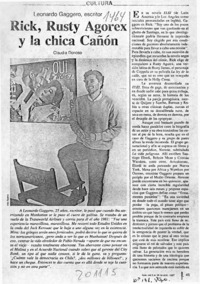 Rick, Rusty Agorex y la chica Cañón  [artículo] Claudia Donoso.
