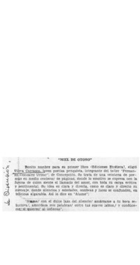 "Miel de otoño"  [artículo] Abelardo Troy.