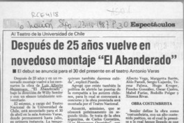 Después de 25 años vuelve en novedoso montaje "El abanderado"  [artículo].