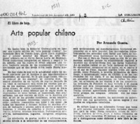 Arte popular chileno  [artículo] Armando Guerra.