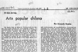 Arte popular chileno  [artículo] Armando Guerra.