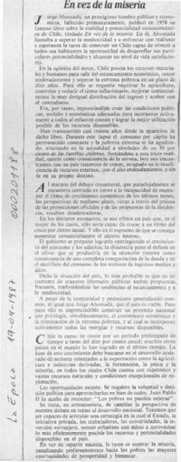 En vez de la miseria  [artículo].