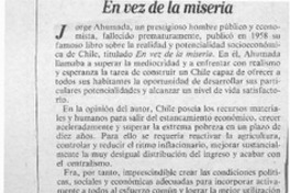 En vez de la miseria  [artículo].