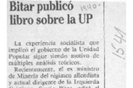 Bitar publicó libro sobre la UP  [artículo].